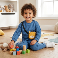 G11244TOD: Boys Sweatshirt With Cross Bag Applique & Jog Pant Outfit (2-4 Years)