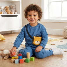 G11244TOD: Boys Sweatshirt With Cross Bag Applique & Jog Pant Outfit (2-4 Years)