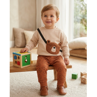 G11246INF: Baby Sweatshirt With Cross Bag Applique & Jog Pant Outfit (12-24 Months)