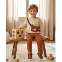 G11246TOD: Kids Sweatshirt With Cross Bag Applique & Jog Pant Outfit (2-4 Years)