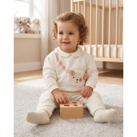 G11269INF: Baby Girls Sweatshirt With Cross Bag Applique & Jog Pant Outfit (12-24 Months)