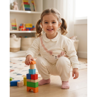 G11269TOD: Girls Sweatshirt With Cross Bag Applique & Jog Pant Outfit (2-4 Years)