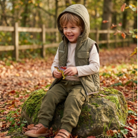 G11316TOD: Boys Quilted Gilet, Top & Cargo Pant Outfit (2-4 Years)