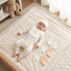 G11326: Baby Unisex Bear Ribbed 10 Piece Gift Set (NB-6 Months)