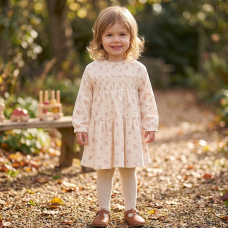 G11538TOD: Girls Shearling & Borg Jacket & Borg Beret With Crepe Jersey Dress (2-4 Years)