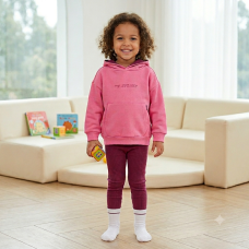 G11604TOD: Girls Hoodie, Ribbed Legging & Socks Outfit (2-4 Years)