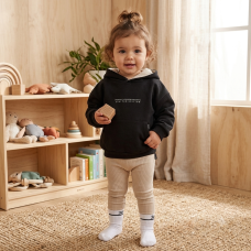 G11606INF: Baby Girls Hoodie, Rib Legging & Socks Outfit (12-24 Months)