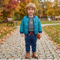G11613TOD: Boys Quilted Jacket, Top & Jog Pant Outfit (2-4 Years)