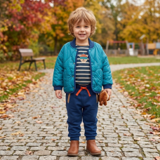G11613TOD: Boys Quilted Jacket, Top & Jog Pant Outfit (2-4 Years)
