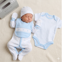 G11999NB: Baby Boys Crown 6 Piece Mesh Bag Gift Set (NB-6 Months)