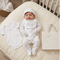 G12407NB: Baby Unisex Elephant 6 Piece Mesh Bag Gift Set (NB-6 Months)