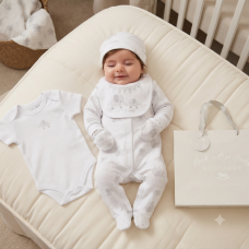 G12407NB: Baby Unisex Elephant 6 Piece Mesh Bag Gift Set (NB-6 Months)