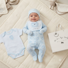 G12580NB: Baby Boys Lion 6 Piece Mesh Bag Gift Set (NB-6 Months)