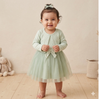 G12943INF: Baby Girls Mock Bolero Mesh Skirt Dress (6 Months - 3 Years)