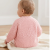 G14245NB: Baby Pink Cotton Knit Cardigan With Embroidery Detail- Cute (0-12 Months)