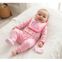 G2350: Baby Girls Flamingo 4 Piece Outfit (3-12 Months)