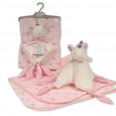 GP-25-0973: Baby Unicorn Comforter with Blanket on Hanger 