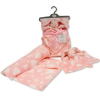 GP-25-1104: Baby Girls Bunny Comforter & Wrap