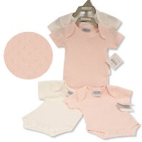 GP-25-1109: Baby Girls 2 Pieces Pointelle Bodysuit Gift Set (NB-6 Months)