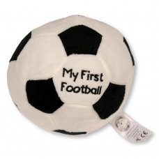 GP-25-1123B: 'My First Football' Baby Soft Toy with Rattle - Black