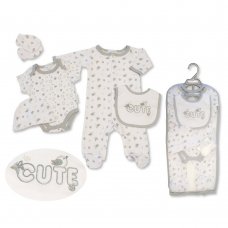 GP-25-1145: Baby Unisex 5 Piece Gift Set - Cute (NB-6 Months)