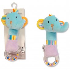 GP-25-1175: Baby Squeaker & Ring Rattle- Elephant (0+ Months)