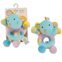 GP-25-1180: Baby Soft Ring Rattle- Elephant (0+ Months)