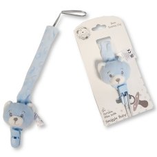 GP-25-1225S: Baby Teddy Dummy Clip- Sky (0+ Months)