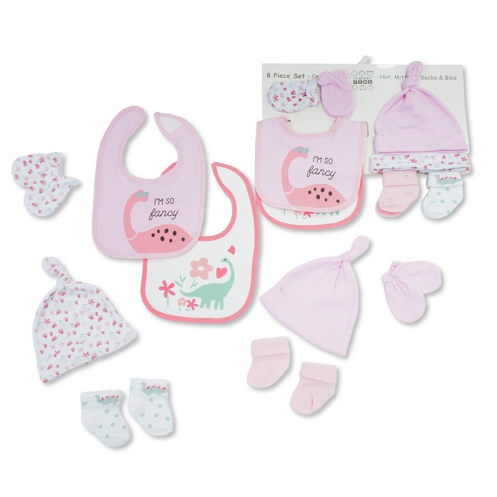GP-25-1357: Baby Girls 8 Piece Gift Set- Dinosaur GP-25-1357: Baby Girls 8 Piece Gift Set- Dinosaur