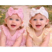 GP-25-1400: Baby Girls 2 Headbands with Bow Set - Pink