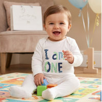 GX502: Baby "I AM ONE" Sleepsuit  (0-12 Months)