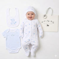 H12684NB: Baby Boys Turtle 6 Piece Mesh Bag Gift Set (NB-6 Months)