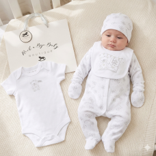 H12775NB: Baby Unisex Hello Little One 6 Piece Mesh Bag Gift Set (NB-6 Months)