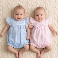 H12806: Baby Girls Romper With Embroidery (0-9 Months)