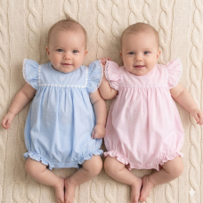 H12806: Baby Girls Romper With Embroidery (0-9 Months)