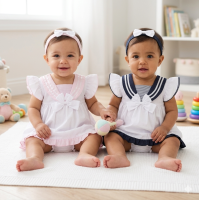 H12816INF: Baby Girls Dress, Pant & Headband Set (9-24 Months)