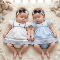H12907NB: Baby Girls Dress, Pant & Headband Set (0-9 Months)