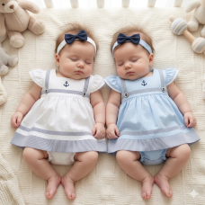 H12907NB: Baby Girls Dress, Pant & Headband Set (0-9 Months)