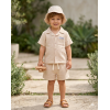 H12910TOD: Boys Woven Fabric Shirt, Short & Bucket Hat Set (2-4 Years)