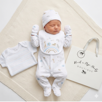 H13704NB: Baby Unisex Animals 6 Piece Mesh Bag Gift Set (NB-6 Months)