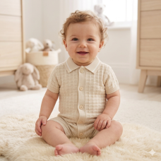 H13853: Baby Boys True Knit Romper (0-9 Months)