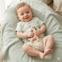 H14310NB: Baby Boys Giraffe T-Shirt, Shorts & Plush Toy Set (0-9 Months)