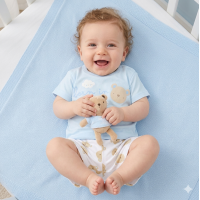 H14311NB: Baby Boys Bear T-Shirt, Shorts & Plush Toy Set - Born In 2026 (0-9 Months)