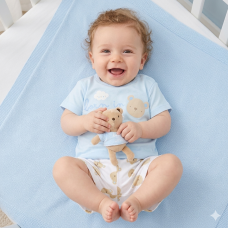 H14311NB: Baby Boys Bear T-Shirt, Shorts & Plush Toy Set - Born In 2026 (0-9 Months)