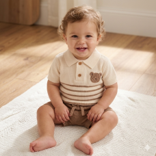 H14315INF: Baby Boys True Knit Polo Top & Shorts Outfit (12-24 Months)