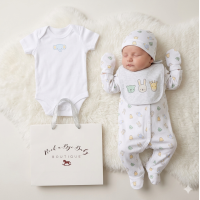 H14418NB: Baby Unisex Animals 6 Piece Mesh Bag Gift Set (NB-6 Months)