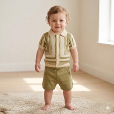 H14433INF: Baby Boys True Knit Shirt & Shorts Outfit (9-24 Months)