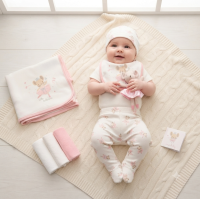 H14847: Baby Girls Ballerina 10 Piece Mesh Bag Gift Set (NB- 6 Months)