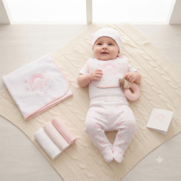 H14890: Baby Girls Little Princess 10 Piece Mesh Bag Gift Set (NB- 6 Months)