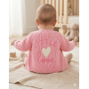 H15236NB: Baby Pink Cotton Knit Cardigan With Embroidery Detail- Little Love (0-12 Months)